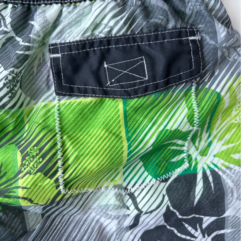 Boys Floral Green and Black Swim Shorts - Picture 6 of 9